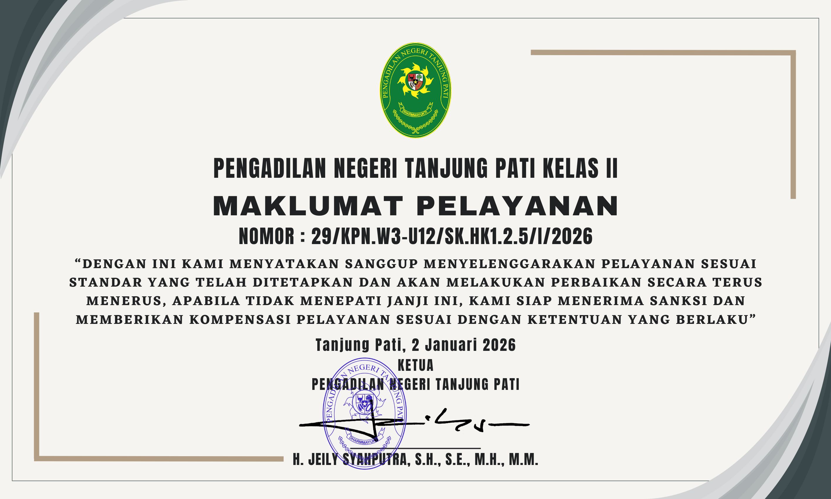 maklumat pelayanan 2026